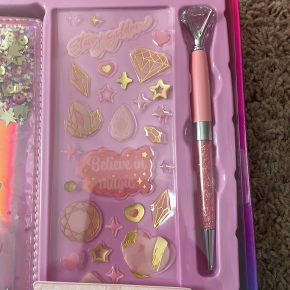 Pink & Gold Glitter Journal and Pen Set - Picture 3 of 7
